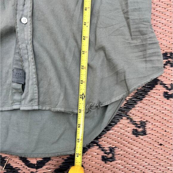 Frank & Eileen | Eileen Relaxed Fit Button Down Shirt Raw Hem Army Green Size M - Picture 7 of 7